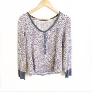Victoria’s Secret Leopard Print Waffle Knit Top XL